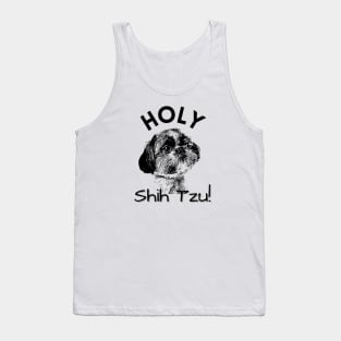 Funny Holy Shih Tzu Graphic Design Tank Top